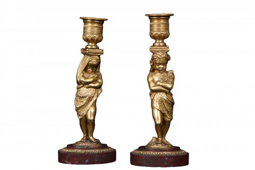 Pair of small candlesticks 