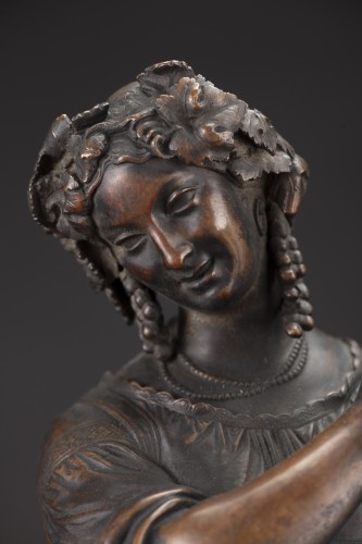 XIXe siècle - Paire de figures en bronze, l'une signée Feuchère