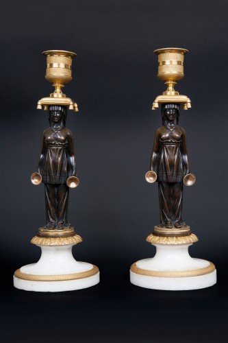 Pair of Louis XVI candlesticks - Lighting Style Louis XVI
