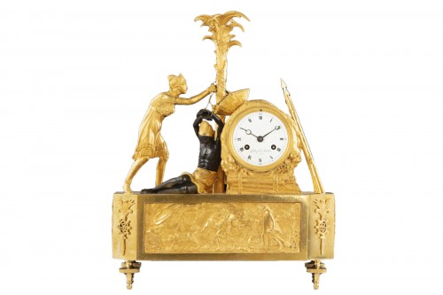 Atala and Chactas - French Empire gilt bronze Pendule