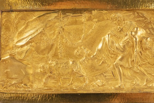 Atala et Chactas - Pendule Empire en bronze doré - Galerie Francesco De Rosa