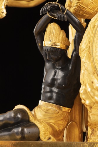 Atala and Chactas - French Empire gilt bronze Pendule - Empire