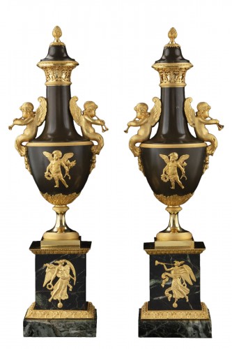 C. GALLE bronze vases
