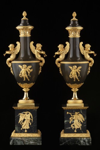 C. GALLE vases en bronze - Objet de décoration Style Empire
