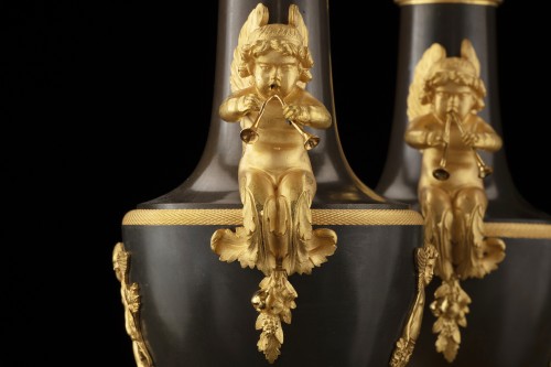 Empire - C. GALLE vases en bronze