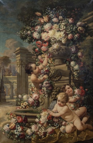 Jardin aux angelots -  G.Ceragioli (1861 - 1947) - Galerie Francesco De Rosa