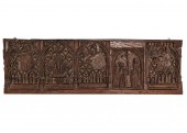 Panneau de coffre à décor marial du XVe siècle