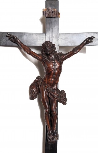 Christ of the school of Nancy around 1700 in Sainte-Lucie wood - Religious Antiques Style Louis XIV