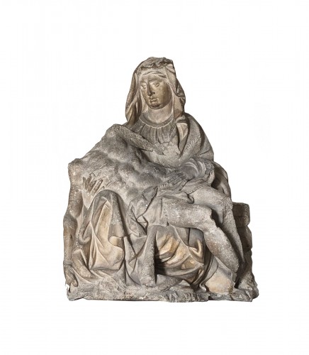 Limestone pieta, Toulouse school of the 16th century