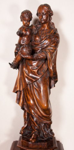 Virgin and child figure, circa 1700 - Sculpture Style Louis XIV