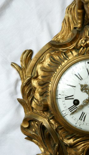 18th century - A Louis XV ormolu gilt bronze cartel clock - mechanism 9th century