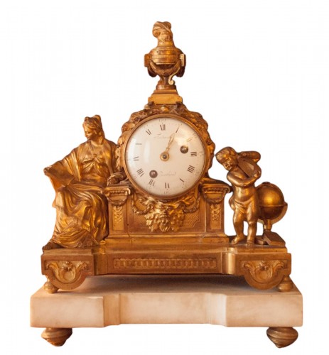 Large gilt bronze Louis XVI mantelclock