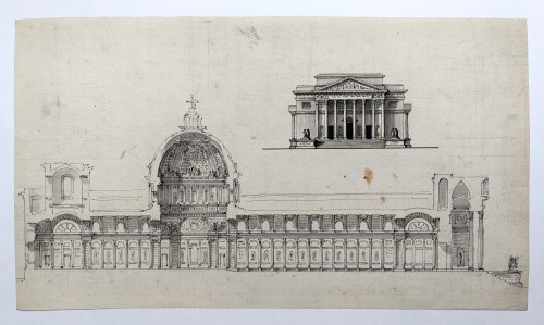 Architecture drawing 1770-1780 - Project for a cathedral or abbey church