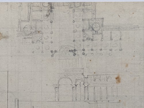 Architecture drawing 1770-1780 - Project for a cathedral or abbey church - 