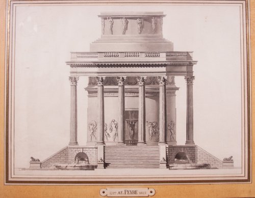 Projet d'édifice octogonal vers 1780 attribué à Antoine-François Peyre - La Sculpture Françoise