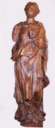 18th century - Pair of allegorical figures in oak, circa 1730