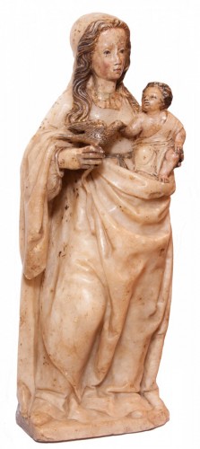 Virgin and Child in alabaster c. 1500 aragonese or burgalese school