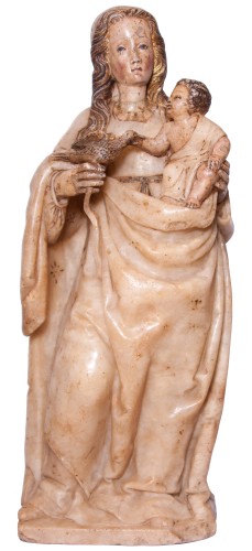 Virgin and Child in alabaster c. 1500 aragonese or burgalese school - Renaissance