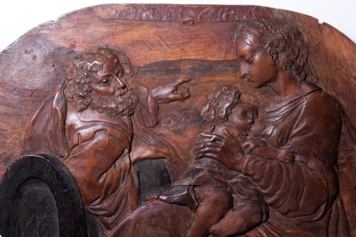 Sainte Famille, panneau en intarsia d'Eger / Cheb - La Sculpture Françoise