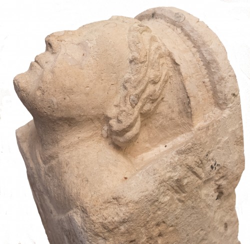 11th to 15th century - Capital with monk&#039;s head in limestone, Bourges 13th century