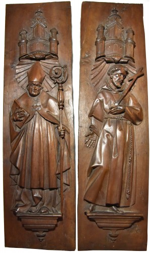 Stall panels, Bishop and St. Francis of Assisi, 16th c.