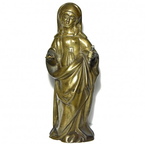 Statuette de sainte en bronze, fin du XVe siècle Pays-Bas méridionaux