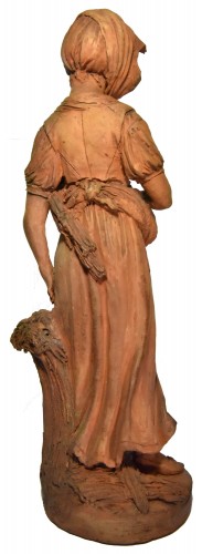 19th century - Couple of peasants - original terracottas by Louis Delaville, 1805