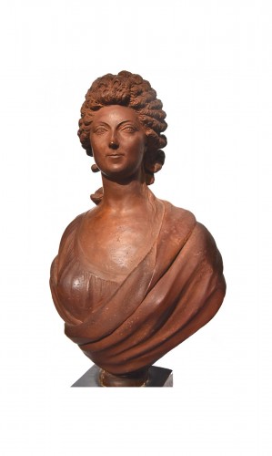 Terracotta bust of a woman of the revolutionary by Martin De Grenoble, 1791