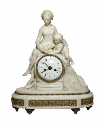 Marble mantelclock attributed to Ignace or Joseph Broche circa 1780-1790