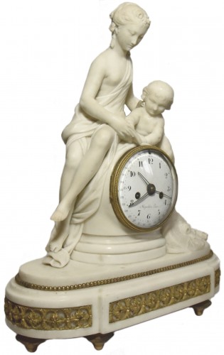 Marble mantelclock attributed to Ignace or Joseph Broche circa 1780-1790 - Louis XVI