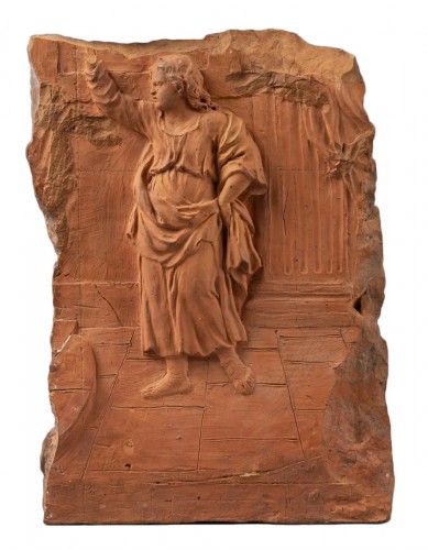 Preparatory terracotta relief representing a child preaching, early 18th ce