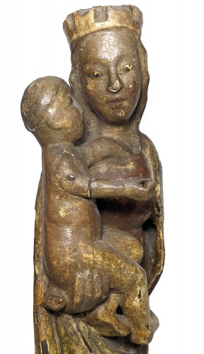 Polychrome wood Virgin and Child - Austria probably Salzburg circa 1500 - 