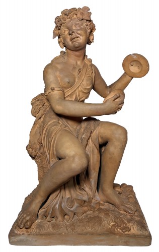 Figure de bacchante assise, terre cuite originale de Louis Delaville 1811