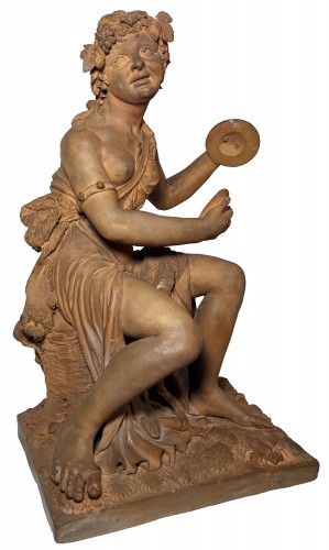 Figure de bacchante assise, terre cuite originale de Louis Delaville 1811 - Empire