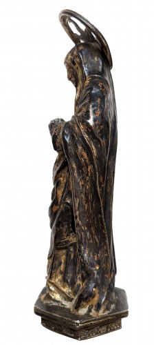 Vierge en argent repoussé, Finistère, XVIe siècle - Argenterie et Orfèvrerie Style Renaissance