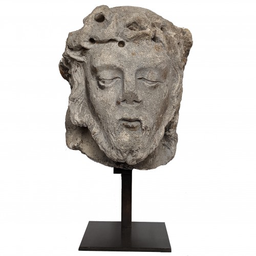 Head of Christ in limestone, Lorraine, circa 1500