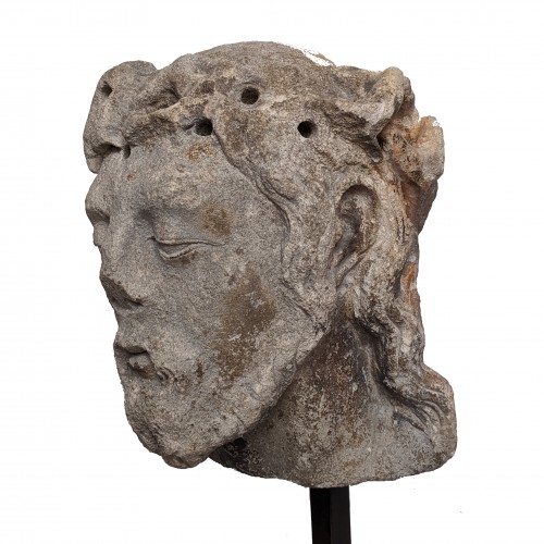 Head of Christ in limestone, Lorraine, circa 1500 - 