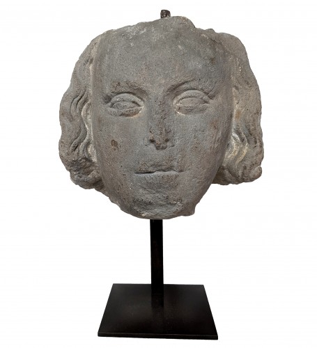 14th Century Limestone Head, Probably A King Of France