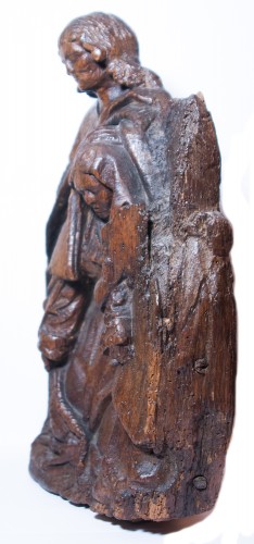 Sculpture Sculpture en Bois - Pâmoison de la Vierge, élément de retable de la fin du XVe siècle.