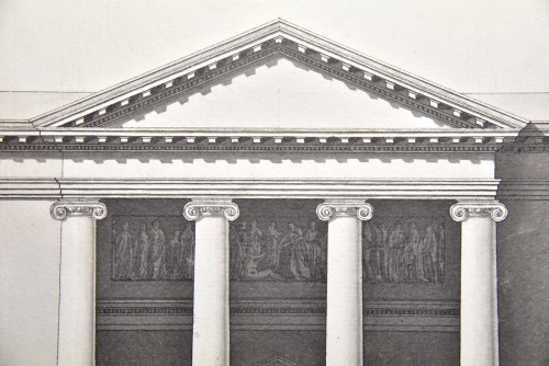 Project of neo-classical facade, France around 1770-80 - Paintings & Drawings Style Louis XVI