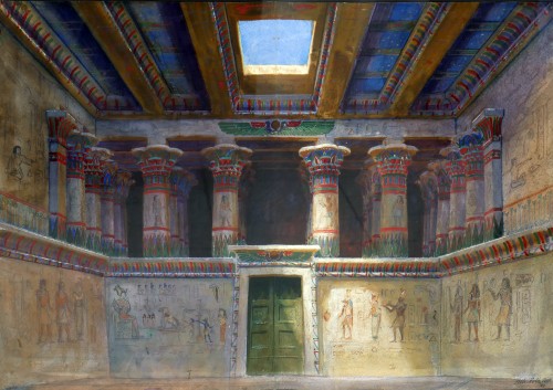 HOLZ, Albert (1884-1954) - Interieur d'un temple égyptien, 1909
