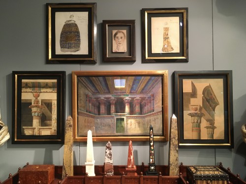 Tableaux et dessins Dessin, Aquarelle & Pastel - HOLZ, Albert (1884-1954) - Interieur d'un temple égyptien, 1909