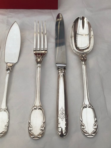 Linzeler in Paris - Silver and vermeil cutlery set of 156 pieces - 