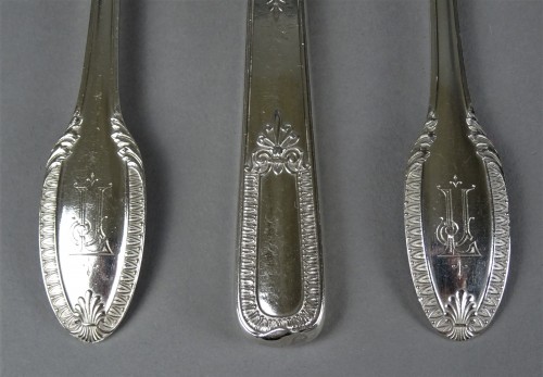 20th century - E.Puiforcat et Tétard à Paris - Silver cutlery set of 144 pieces