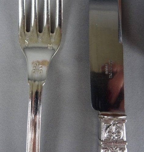 Art nouveau - E.Puiforcat et Tétard à Paris - Silver cutlery set of 144 pieces