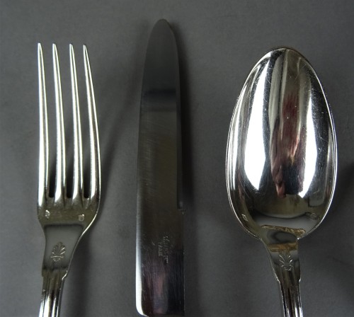 Antiquités - E.Puiforcat et Tétard à Paris - Silver cutlery set of 144 pieces
