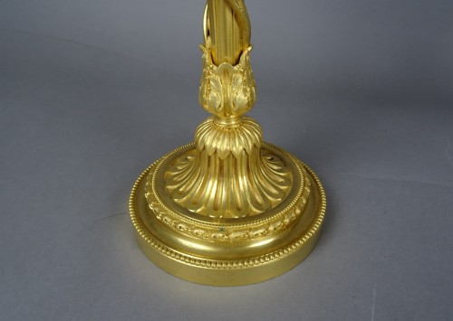 Pair of Napoleon III period gilt bronze candlesticks - Napoléon III