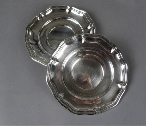 Série de 18 assiettes à pain en argent allemand - Art nouveau