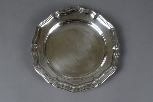 Ensemble de 12 assiettes à dessert en argent allemand - Art nouveau