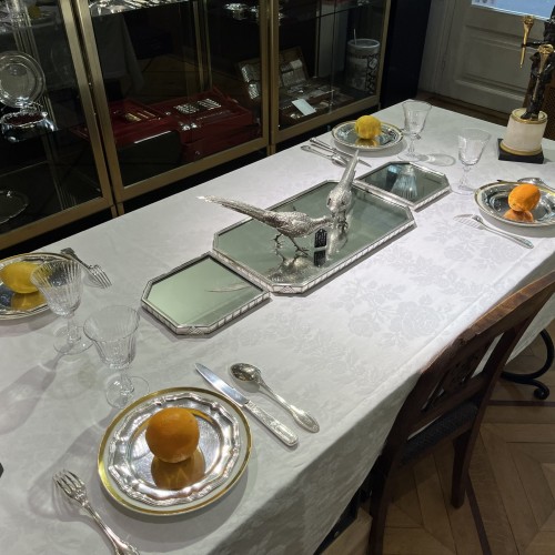 Antiquités - Boulenger - Surtout de table en argent massif, d'époque Art déco
